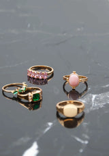 Ch?rie Goldplated Ring Ovals Light Pink