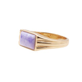 Cherie Goldplated Ring Rectangle Marble Lilac