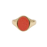 Ch?rie Goldplated Ring Signet Oval Coral