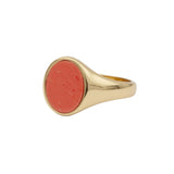 Ch?rie Goldplated Ring Signet Oval Coral