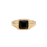 Ch?rie Goldplated Ring Square Black