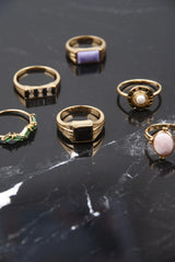 Ch?rie Goldplated Ring Square Black