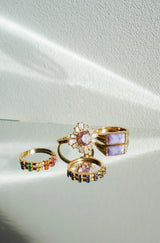 Ch?rie Goldplated Ring Sun Light Pink Clear