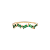 Ch?rie Goldplated Ring Zigzag Green