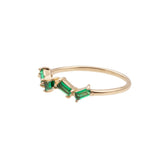 Ch?rie Goldplated Ring Zigzag Green