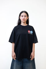 Classic Flower Rhinestone T-shirt - Black