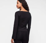Core Boat Neck Long Sleeve - Black