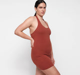 Core Halter Mini Dress - Rust