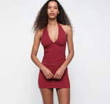 Core Tie Halter - Hibiscus Kiss