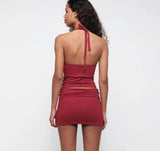 Core Tie Halter - Hibiscus Kiss
