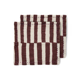 Cotton napkins striped burgundy (set of 2)