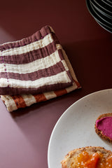 Cotton napkins striped burgundy (set of 2)