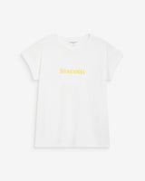 Cotton slogan embroidered T-shirt jaune Wylo