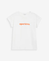Cotton slogan embroidered T-shirt orange Wylo
