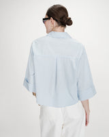 Cropped striped shirt 3/4 sleeves ciel Voice