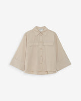 Cropped striped shirt 3/4 sleeves sable Voice