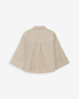 Cropped striped shirt 3/4 sleeves sable Voice
