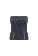 SWEETNESS STRAPLESS TOP - WASHED ONYX