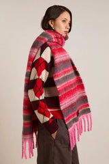 DM FLUFFY SCARF - PINK POP STRIPE