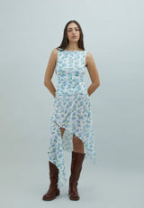 DOUBLE LAYER HYDRANGEA MESH VEST - SOFT BLUE
