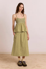 Dinah Cami - Basil Stripe