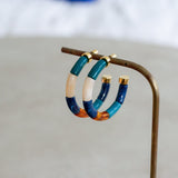 EARRINGS BOLA IGARAPE + TUBE AMBER