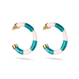EARRINGS BOLA RIVIERA-TURQUESA +TUBE MARINE MARBRE