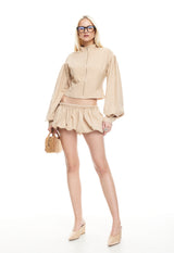 ECLIPSE MINI SHORT - BEIGE PLAID