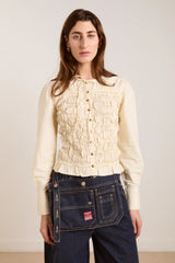 ELLIANA SMOCKED CARDI - BUTTER SMOCKED