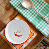 TALKING TABLES Orange Hot Stuff Chilli Enamel Bowl 10cm