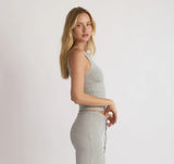 EVERYDAY MOCK NECK TOP - GREY MELANGE