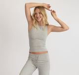 EVERYDAY MOCK NECK TOP - GREY MELANGE