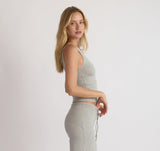 EVERYDAY MOCK NECK TOP - GREY MELANGE