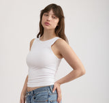 EVERYDAY MOCK NECK TOP - WHITE