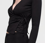 Everyday Wrap Top - Black
