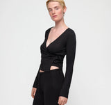 Everyday Wrap Top - Black