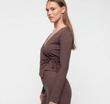 Everyday Wrap Top - Truffle