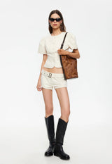 FEMME BLOUSE - BEIGE CHECK