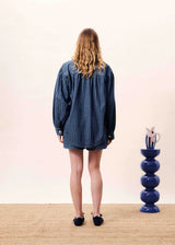 FIDELIA SHIRT LS - BLUE JEAN