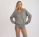 FINE KNIT SHORTS - DARK GREY MELANGE