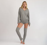 FINE KNIT SHORTS - DARK GREY MELANGE