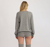 FINE KNIT SHORTS - DARK GREY MELANGE