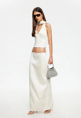 FRONT ROW MAXI SKIRT - CREAM