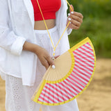 FISURA Abanico yellow pink stripes