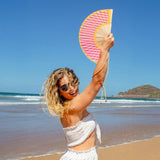 FISURA Abanico yellow pink stripes