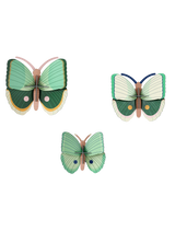 Fern Striped Butterflies, set of 3