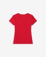 Fitted cotton T-shirt with velvet print rouge Valerio
