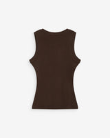 Fitted cotton jersey tank top chocolat Valou