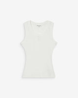Fitted cotton jersey tank top ivoire Valou