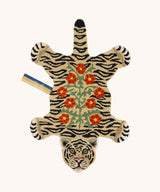 Floral White Tiger Rug Small